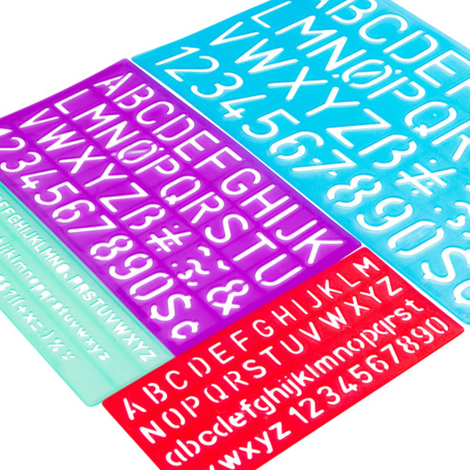 Jakar Coloured Lettering Stencil Set of 4 - Image 3