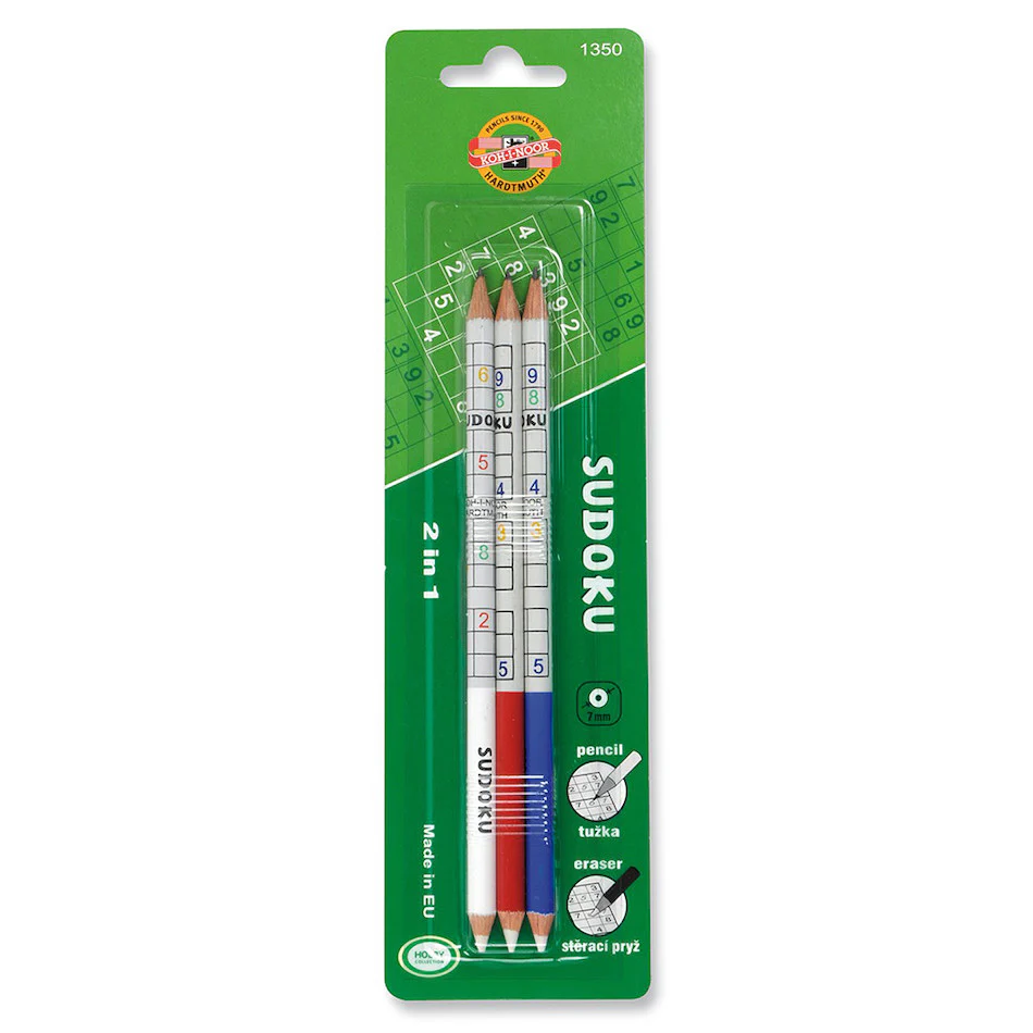 Koh-I-Noor 1350 Sudoku Graphite Pencil with Eraser Set of 3