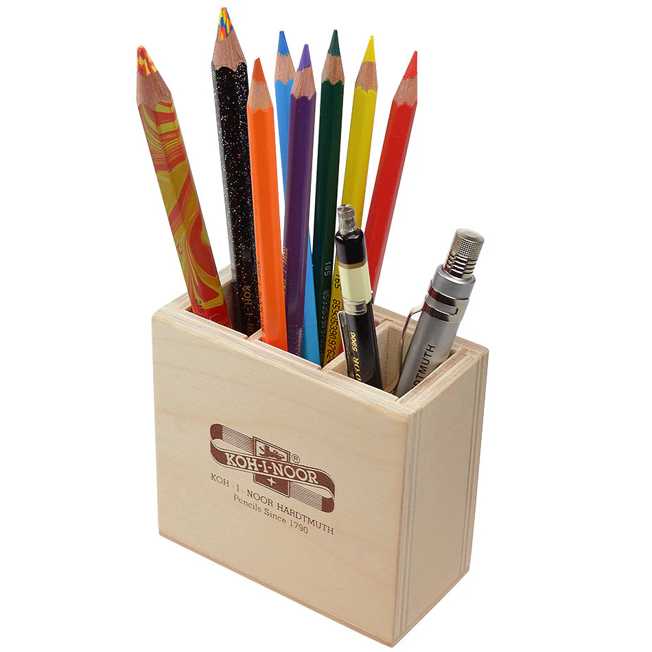 Koh-I-Noor 3 Slot Wooden Pen Pot - Image 2