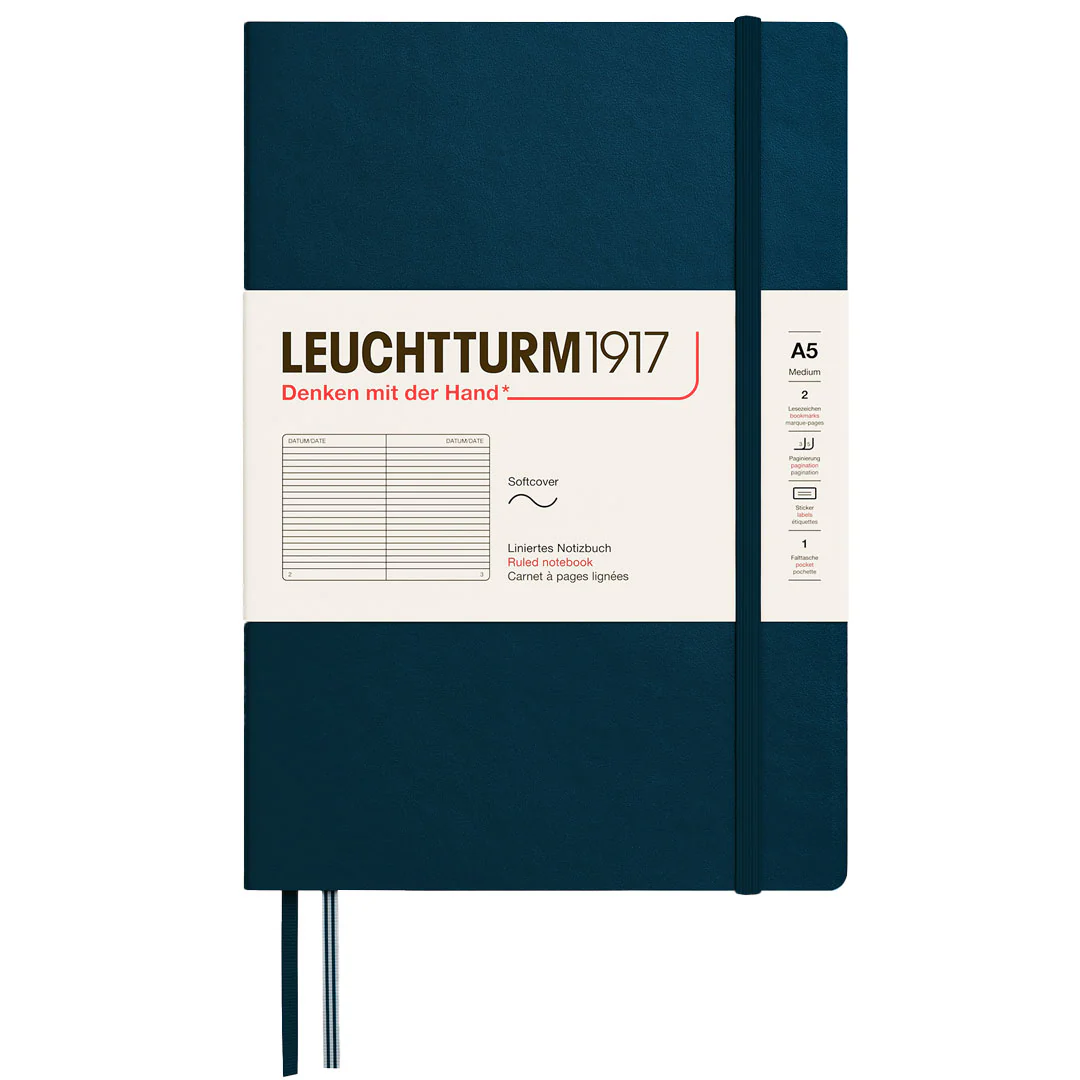 LEUCHTTURM1917 Softcover Notebook Medium A5 Deep Sea - Image 3