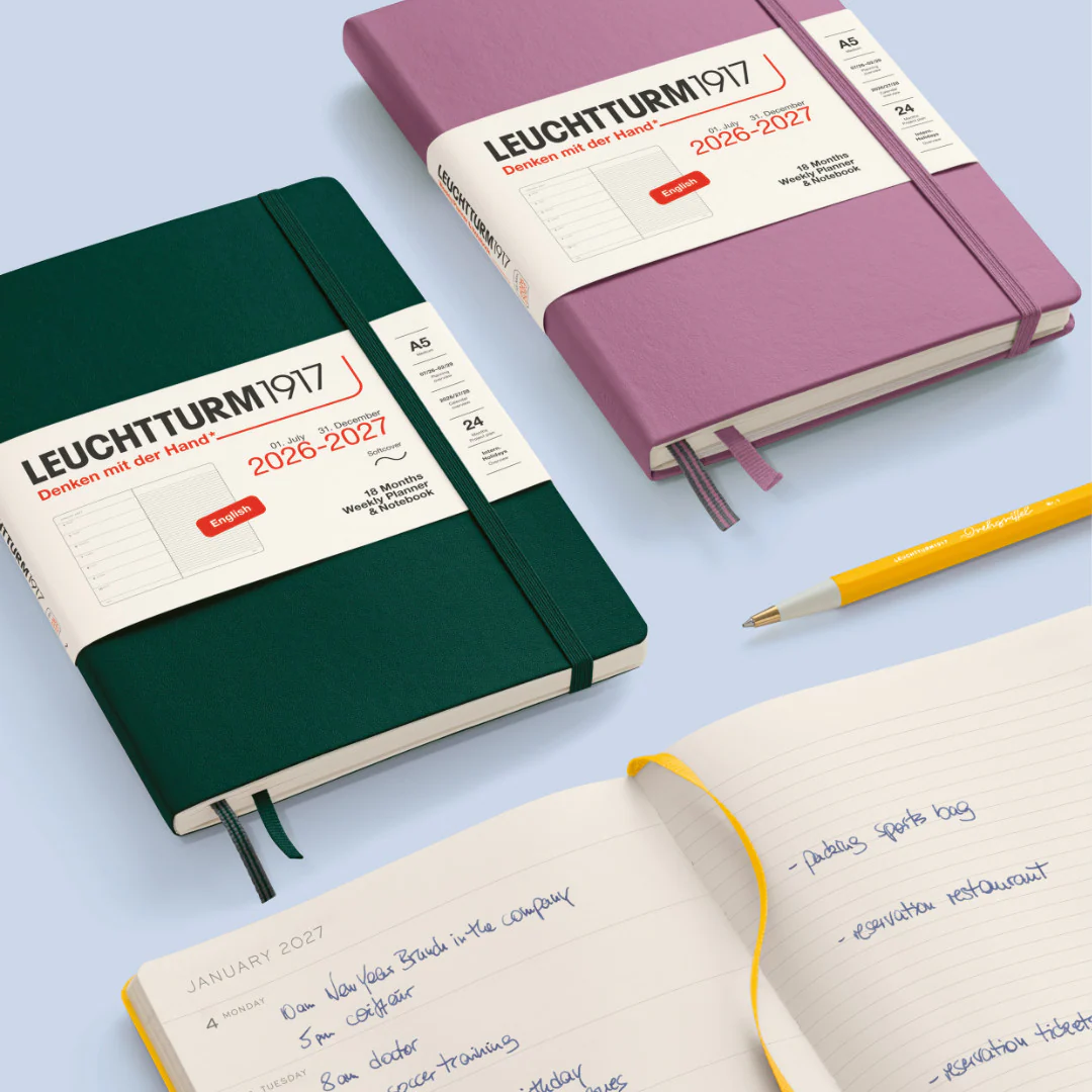 LEUCHTTURM1917 Weekly Planner & Notebook Medium (A5) 18 months 2026/2027 Softcover Sunflower - Image 6