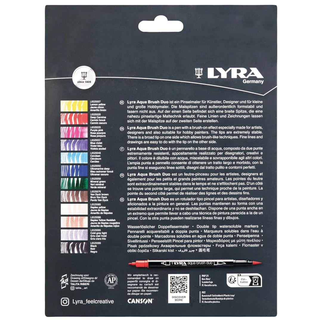 Lyra Aqua Brush Duo Manga Pen Set of 12 - Image 4