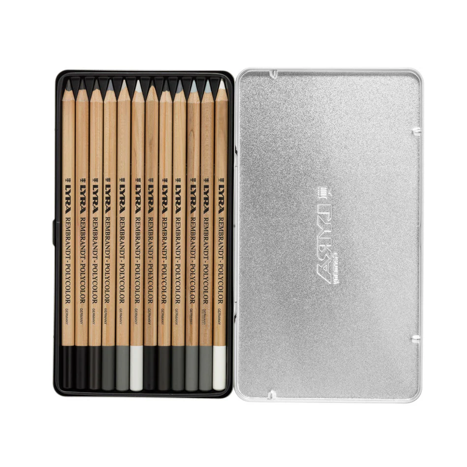 LYRA Rembrandt Polycolour Pencil Grey Set of 12 - Image 2