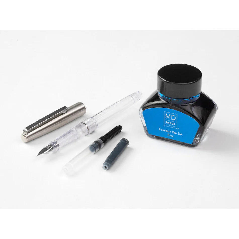 Midori MD Fountain Pen With Bottled Ink Limited Edition Blue - Image 2