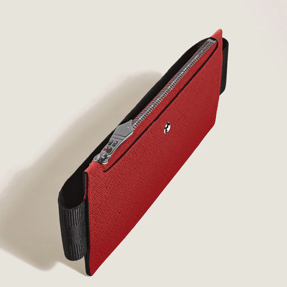 Montblanc 2 Pen Elastic Zip Pouch Red - Image 3