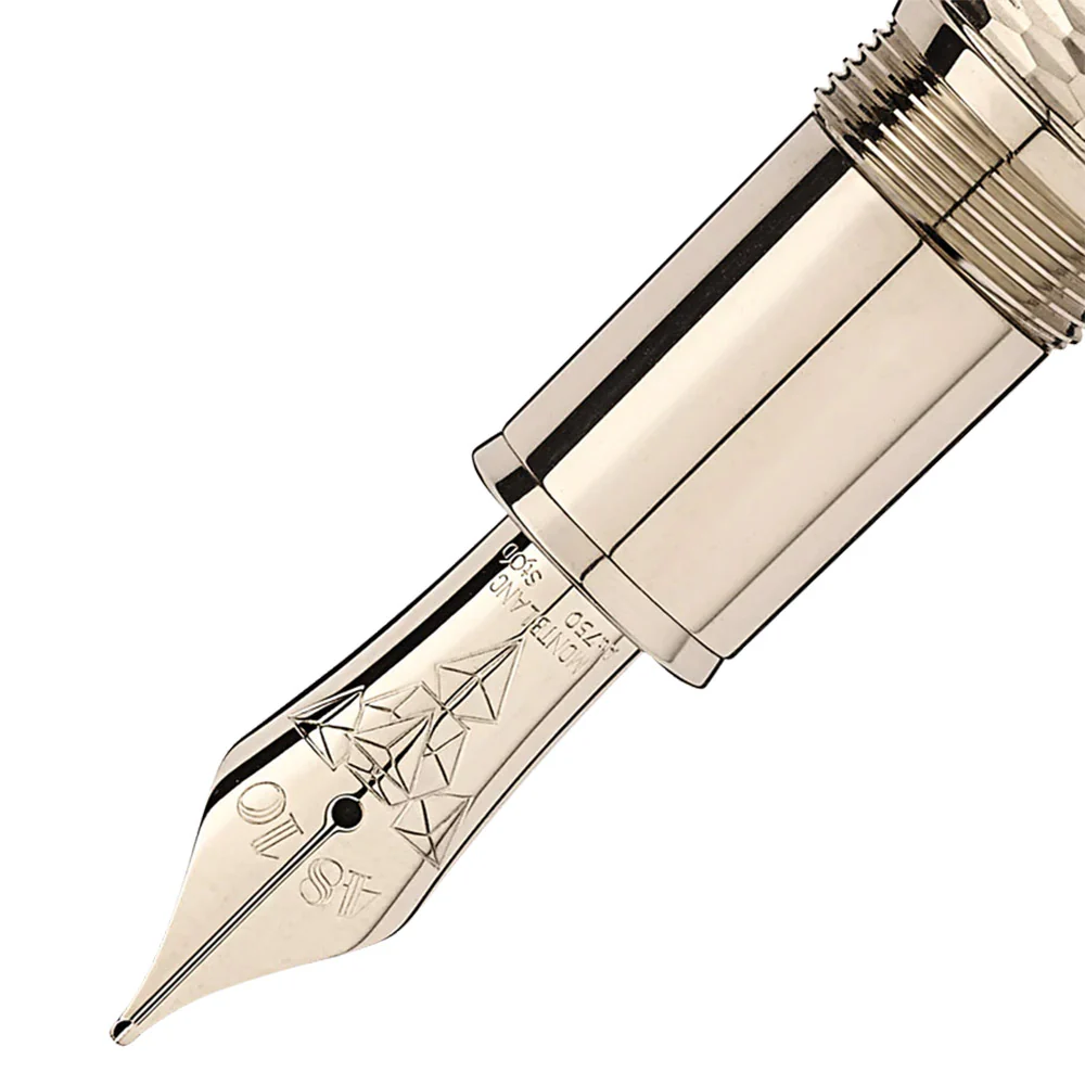 Montblanc Meisterstuck Solitaire LeGrand Fountain Pen Geometry Champagne Gold - Image 3