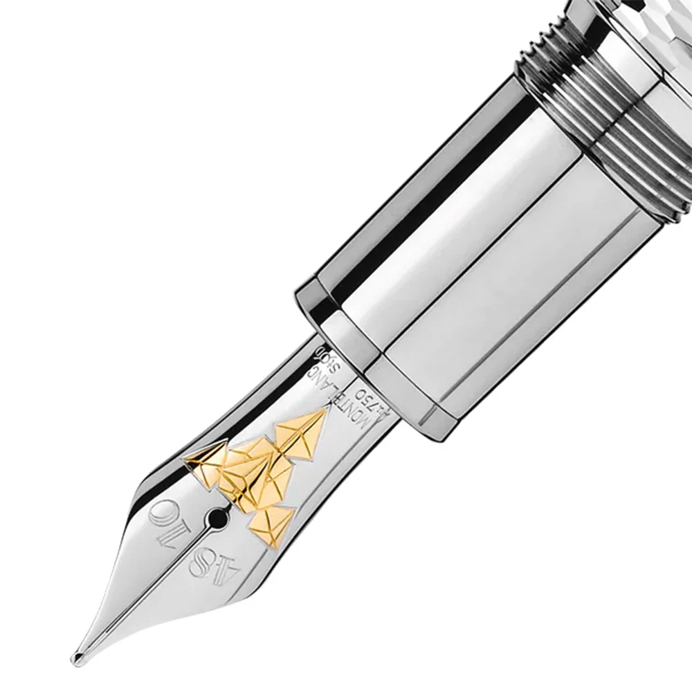 Montblanc Meisterstuck Solitaire LeGrand Fountain Pen Geometry Platinum - Image 3