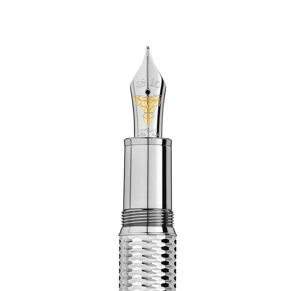 Montblanc Meisterstuck Solitaire LeGrand Fountain Pen Geometry Platinum - Image 5