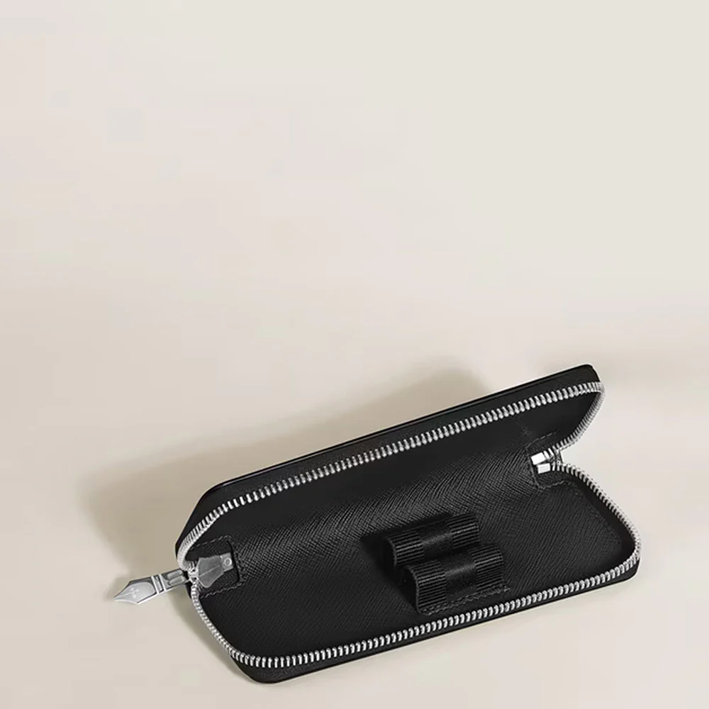 Montblanc Sartorial 2 Pen Zipped Pouch Tweed Blue - Image 3