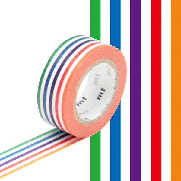 mt Washi Masking Tape - 15mm x 7m - Colourful Border