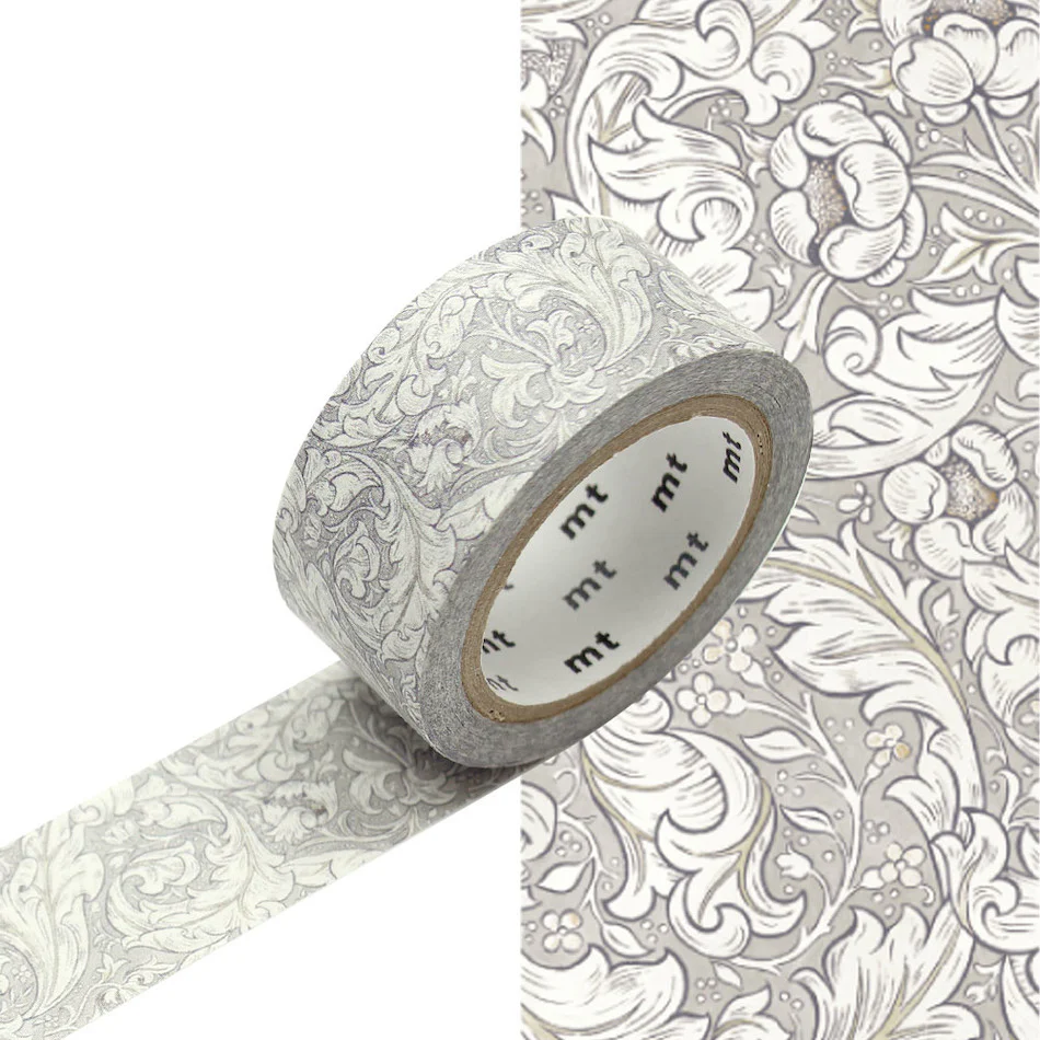 mt Washi Masking Tape - 20mm x 7m William Morris Pure Bachelors Button Stone/Linen