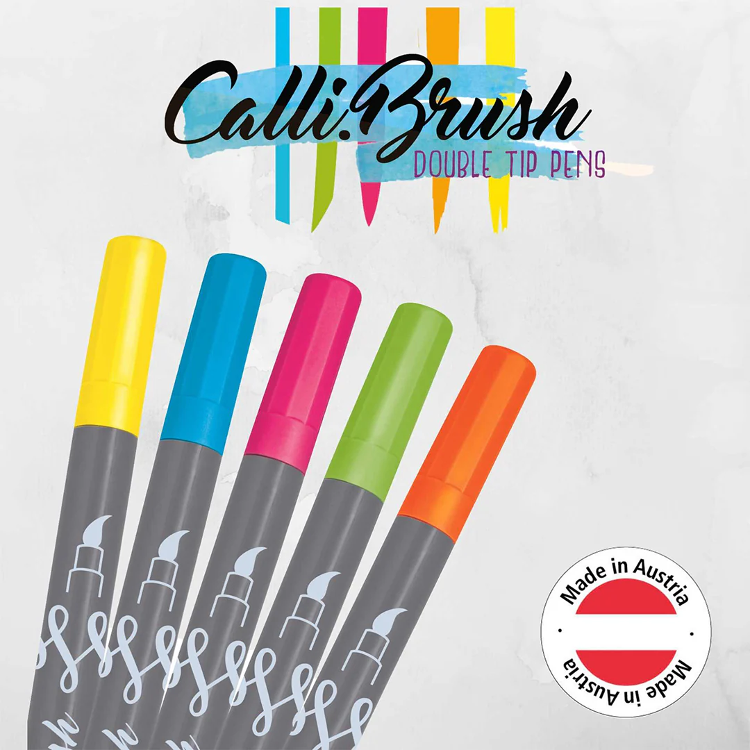 ONLINE Calligraphy Brush Set of 5 Neon - Image 3