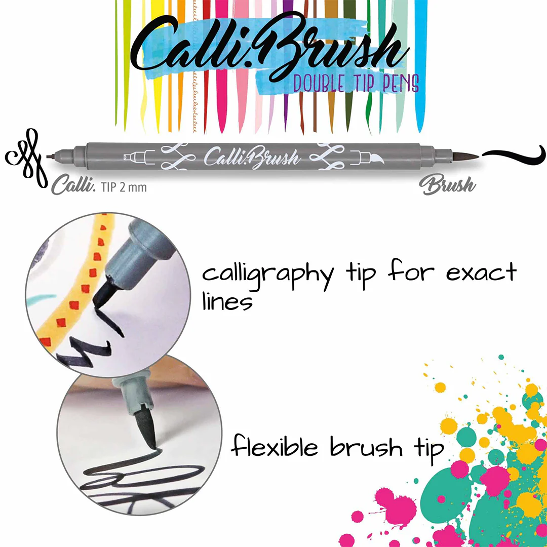 ONLINE Calligraphy Brush Set of 5 Pastel - Image 2
