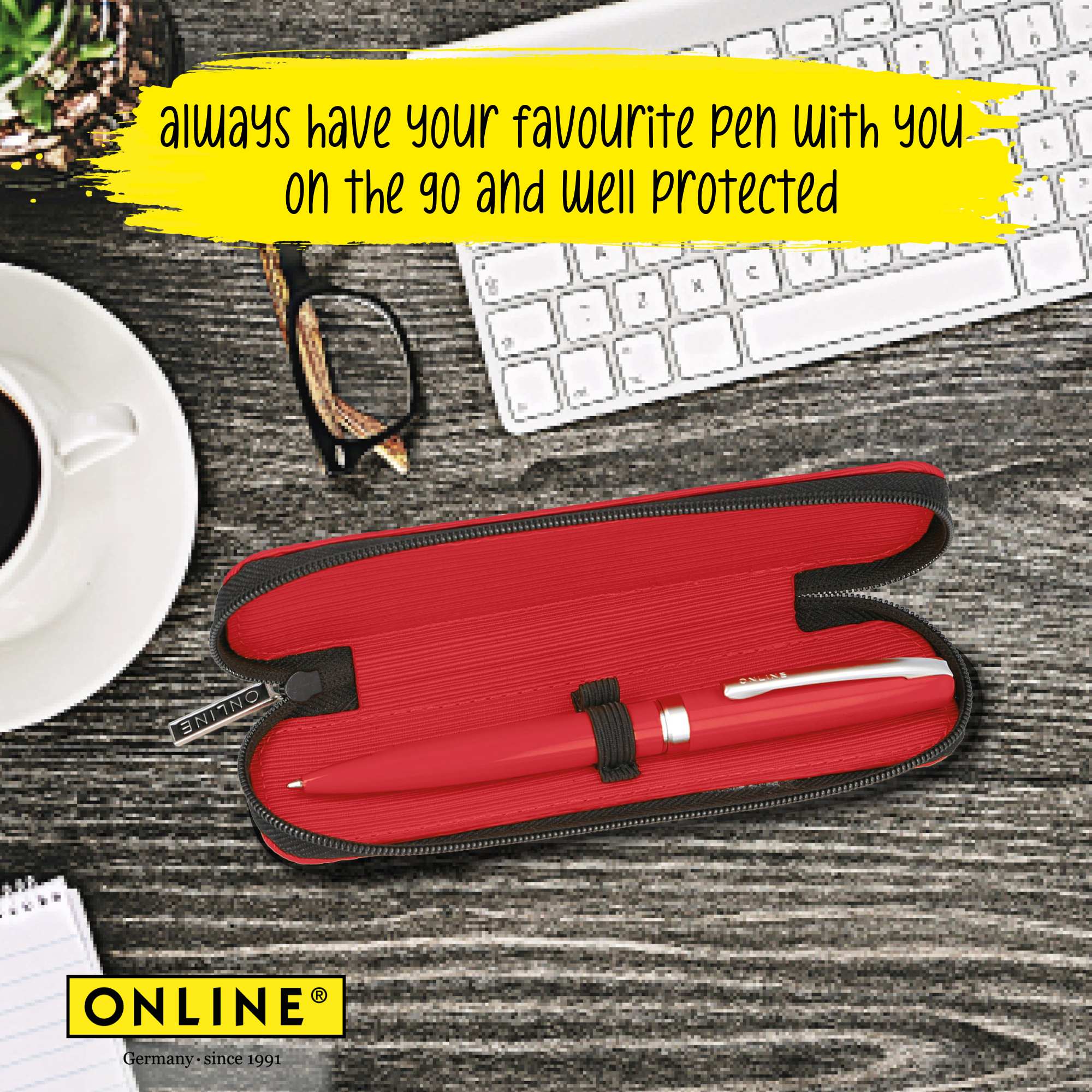 ONLINE Eleganza Notebook Ballpoint and Case Writing Set Red - Image 3