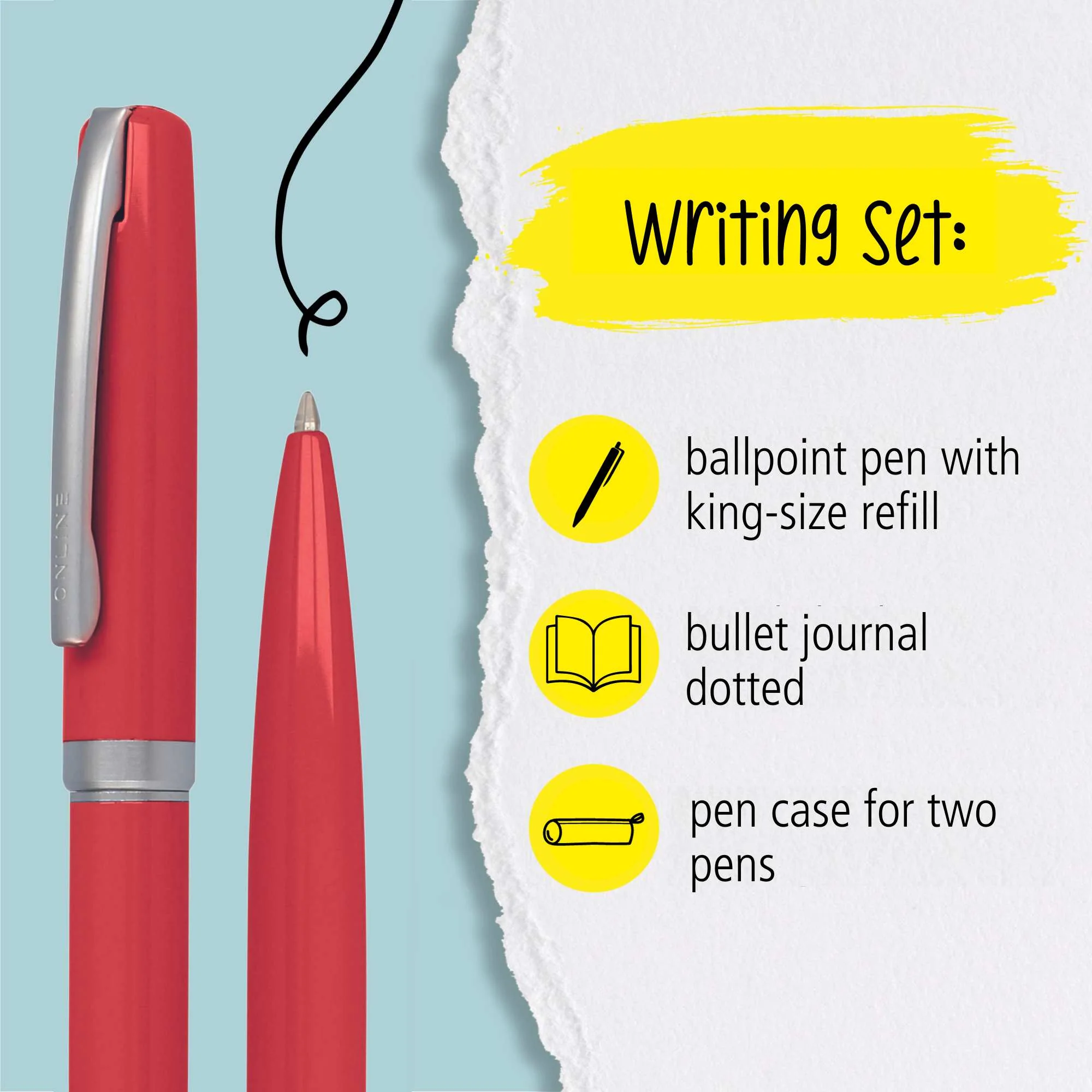 ONLINE Eleganza Notebook Ballpoint and Case Writing Set Red - Image 6