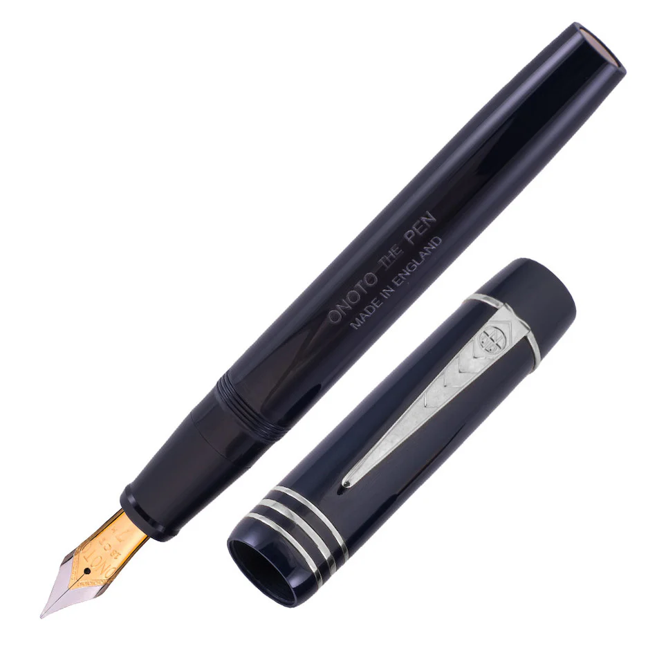 Onoto Magna Classic 18ct Gold Nib Fountain Pen Blue Plain