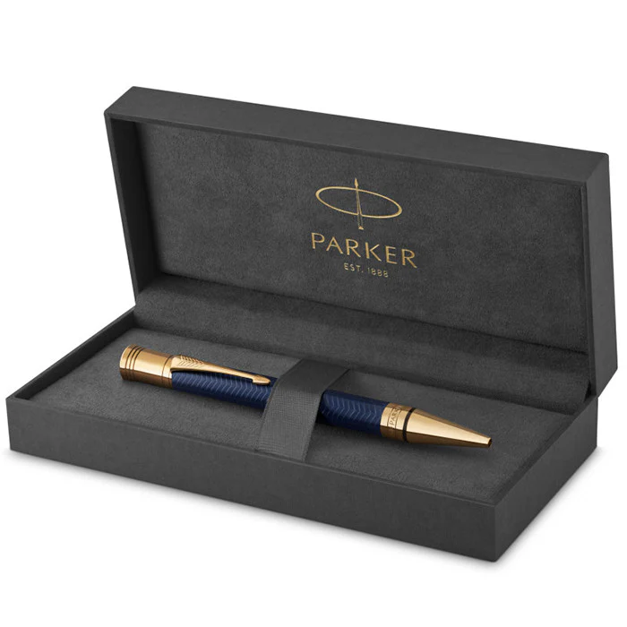 Parker Duofold Prestige Ballpoint Pen Blue Chevron - Image 4