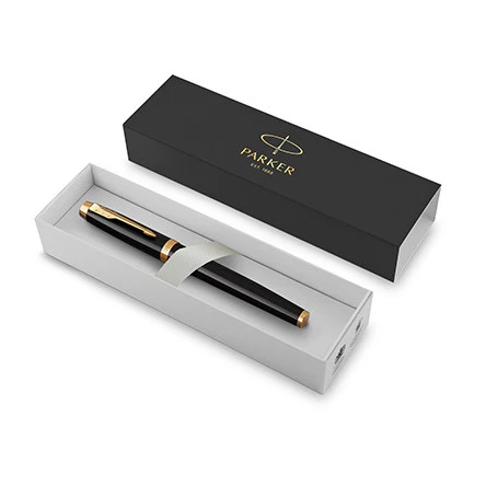 Parker IM Rollerball Pen Black Lacquer with Gold Trim - Image 3