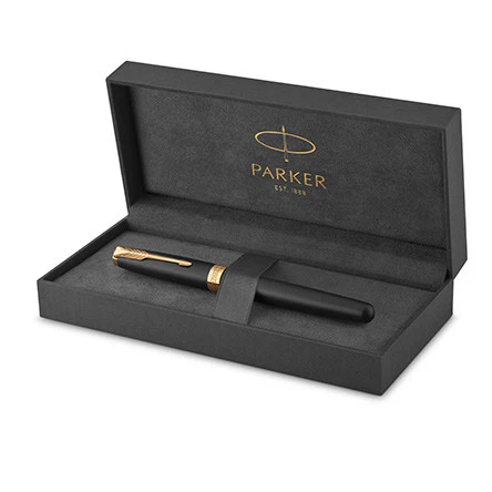 Parker Sonnet Fountain Pen Matte Black Lacquer with Gold Trim - Image 3