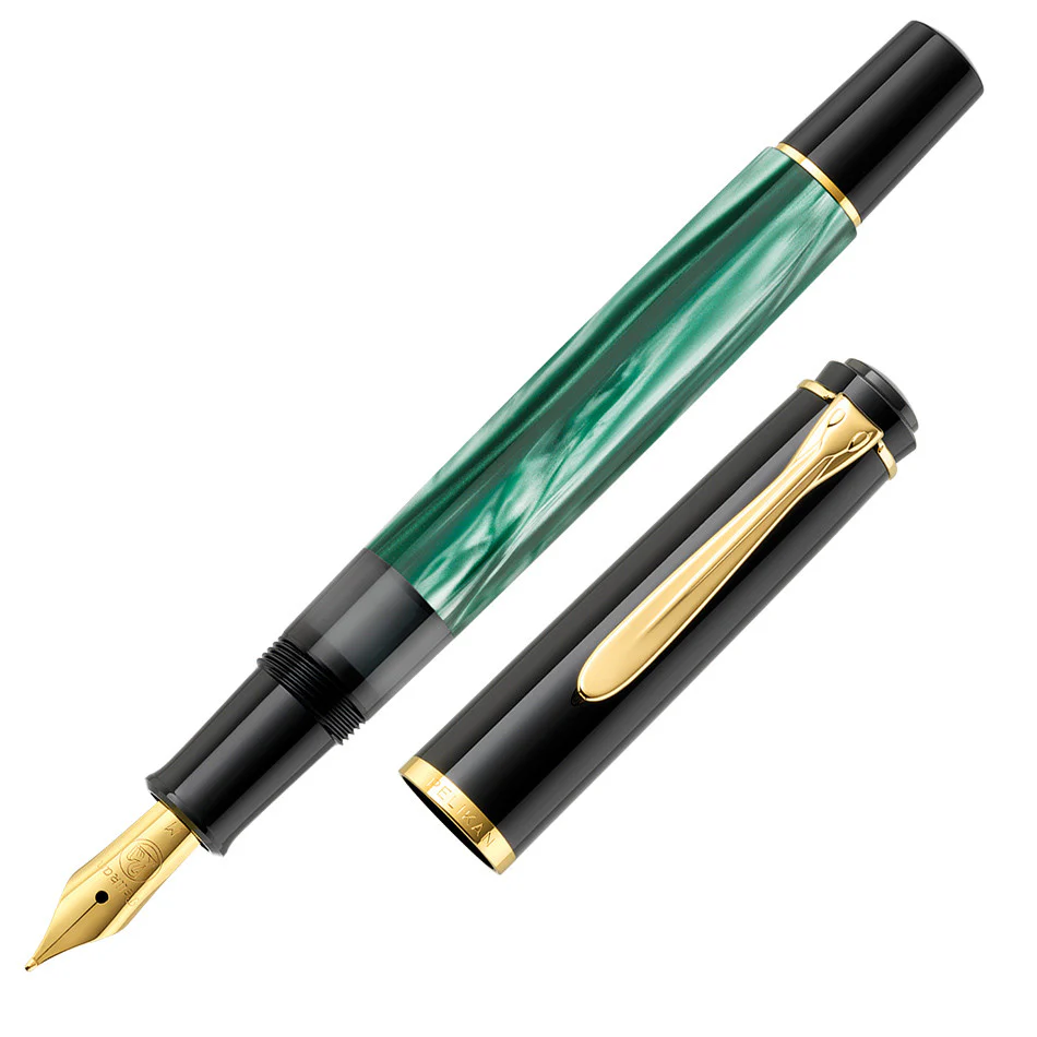 Pelikan Classic M200 Green Marbled Fountain Pen - Image 2