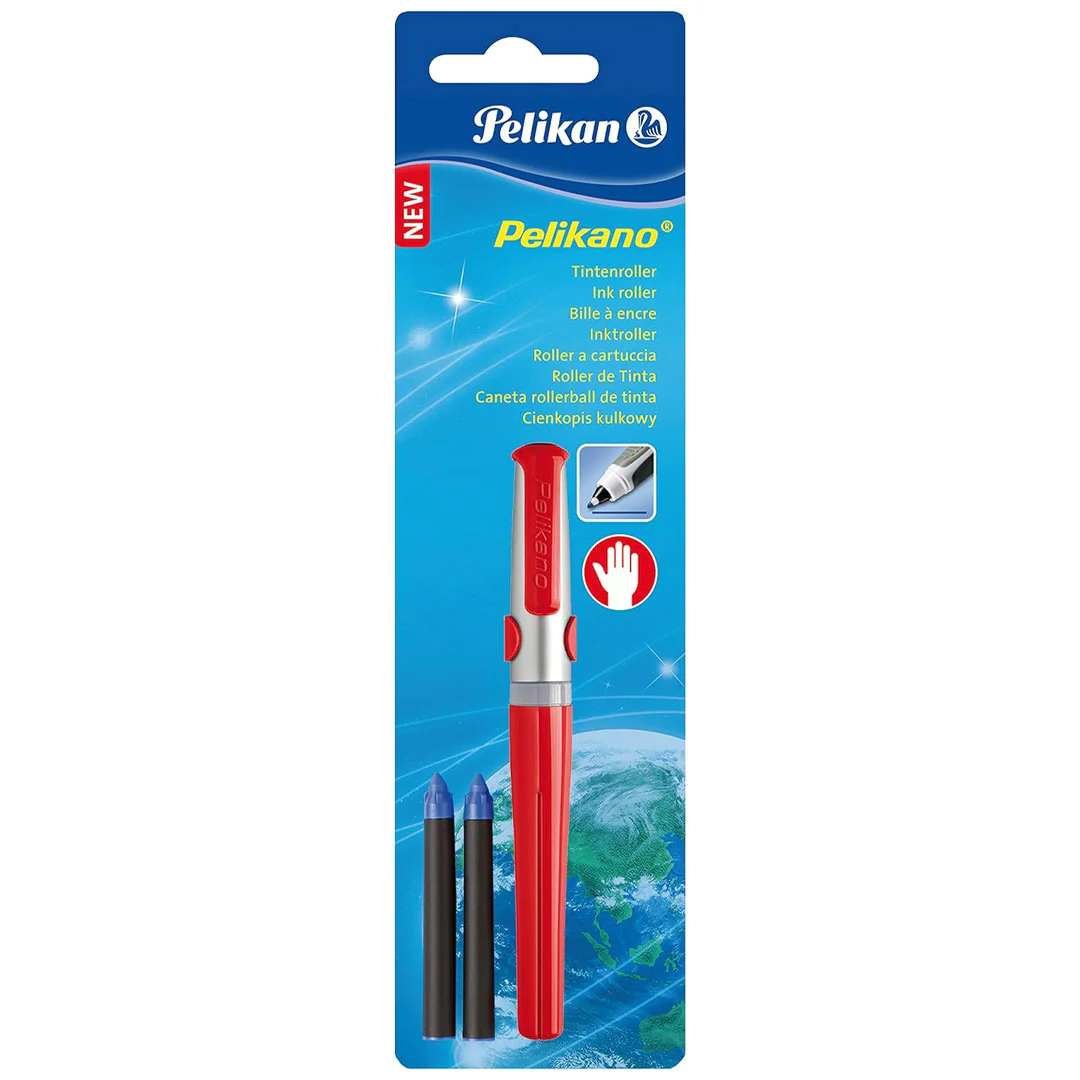 Pelikan Pelikano Rollerball Left Handed with 2 Cartridges Red - Image 2