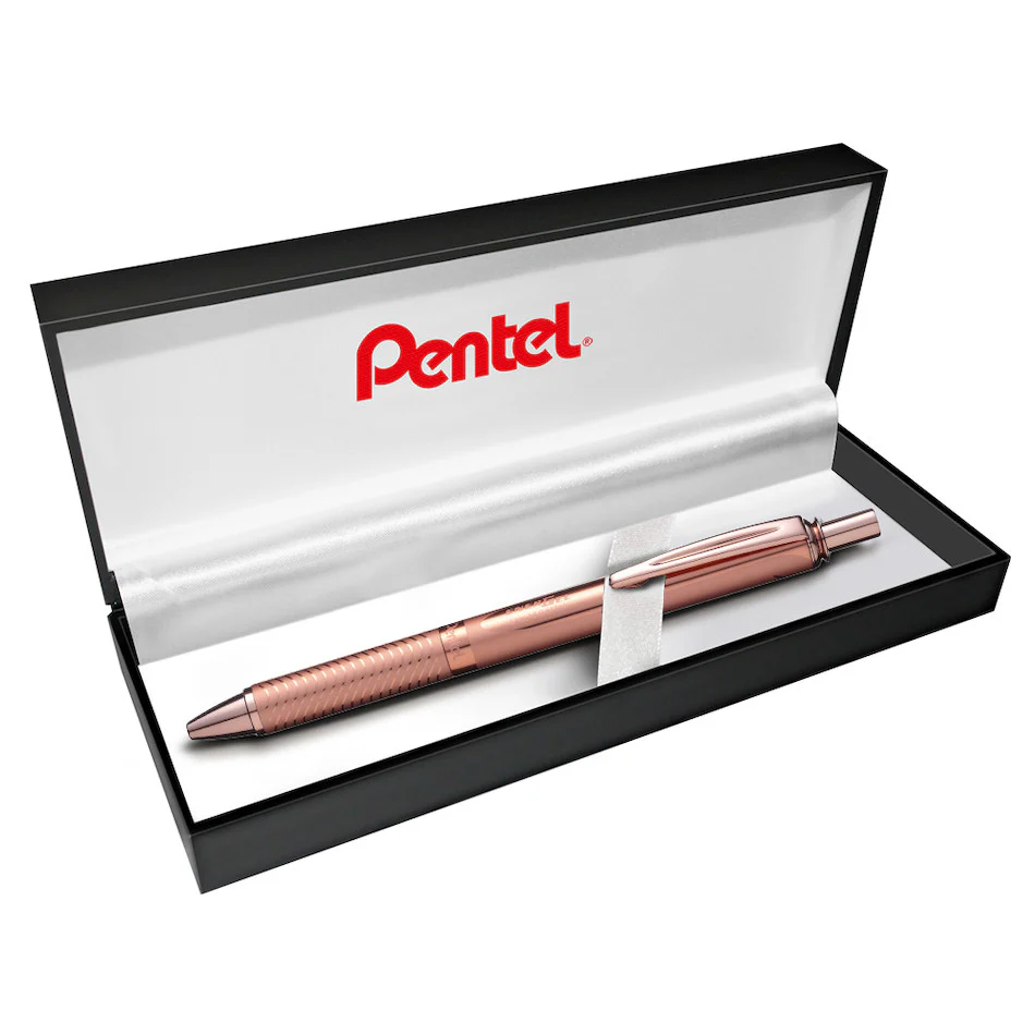 Pentel EnerGel Sterling Gel Rollerball Pen Rose Gold with Gift Box