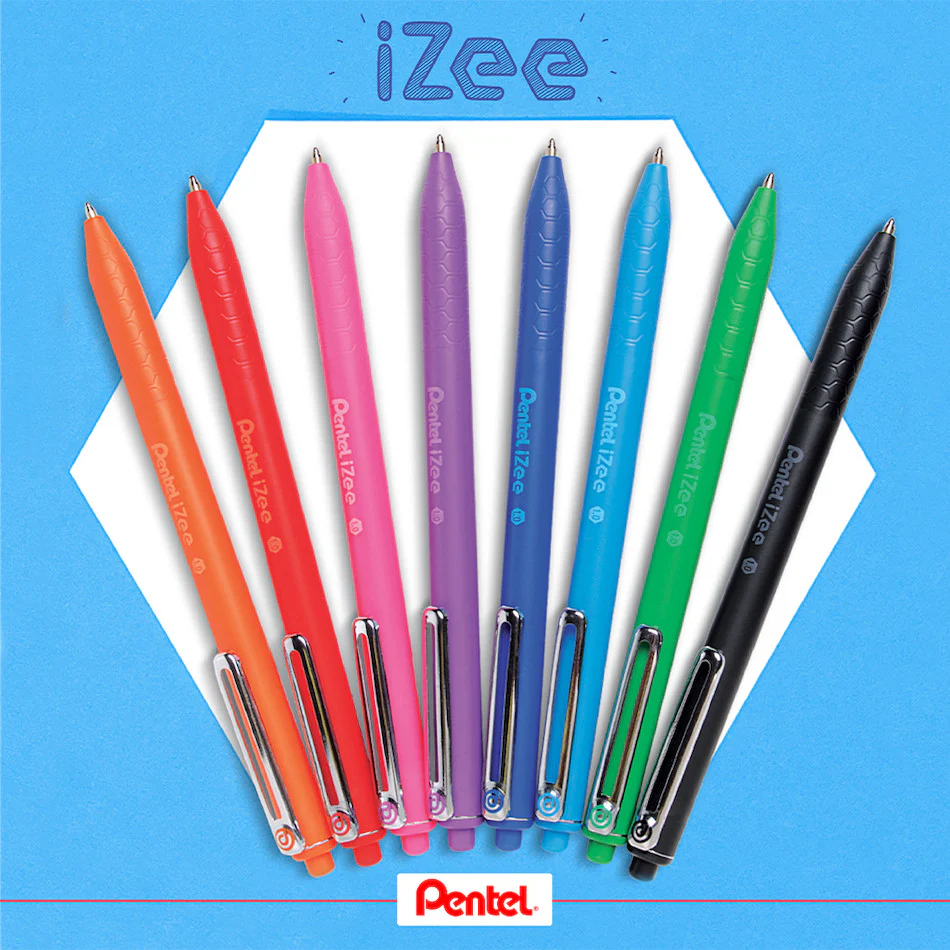 Pentel iZee Retractable Ballpoint Pen Wallet of 8 - Image 4