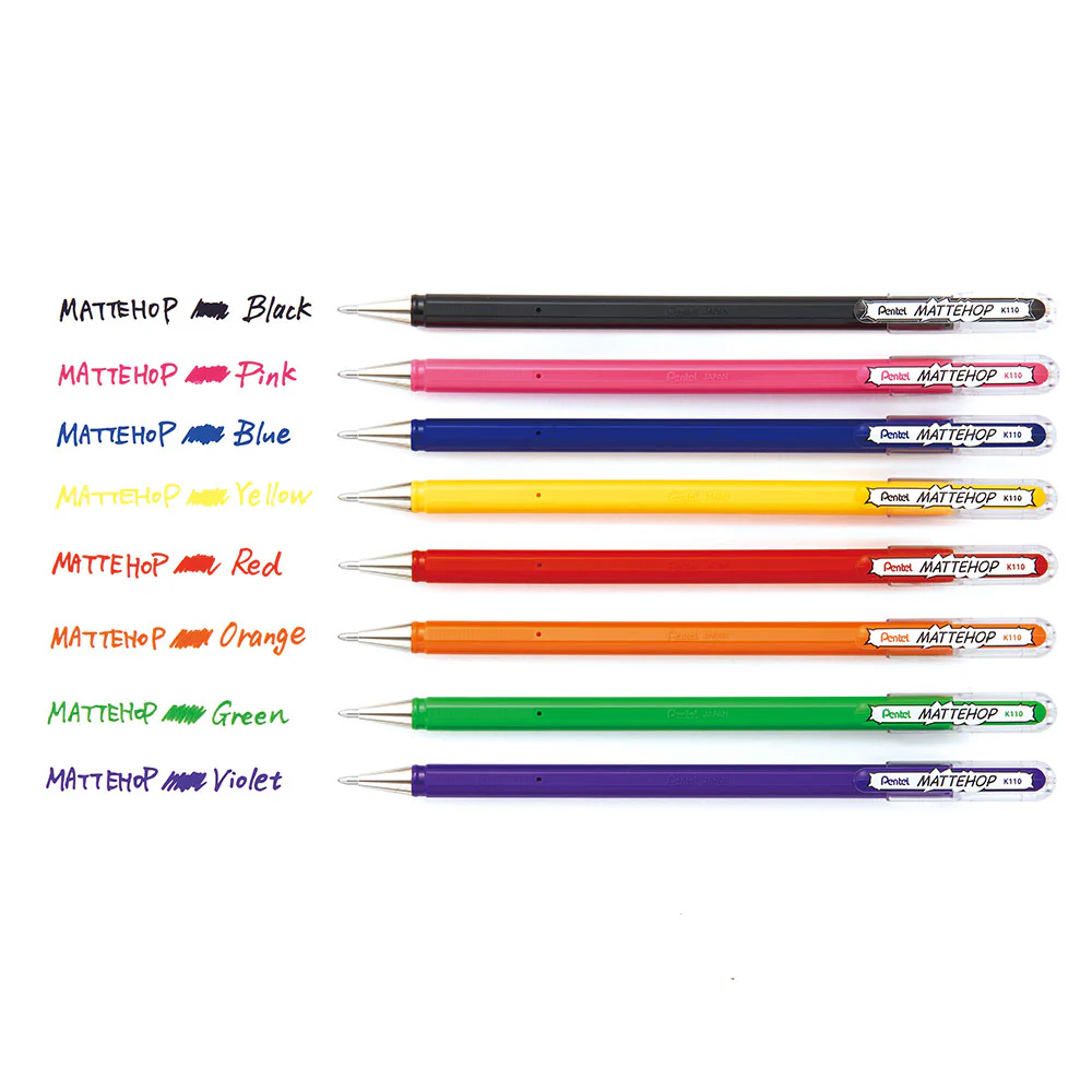 Pentel Mattehop Gel Pen Complete Set of 14 - Image 5
