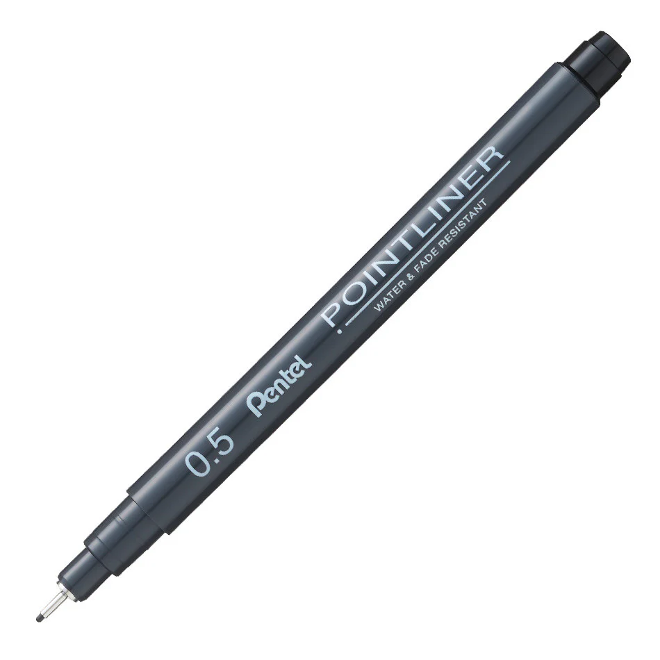 Pentel Pointliner Pen Black Set of 5 Assorted - Image 4