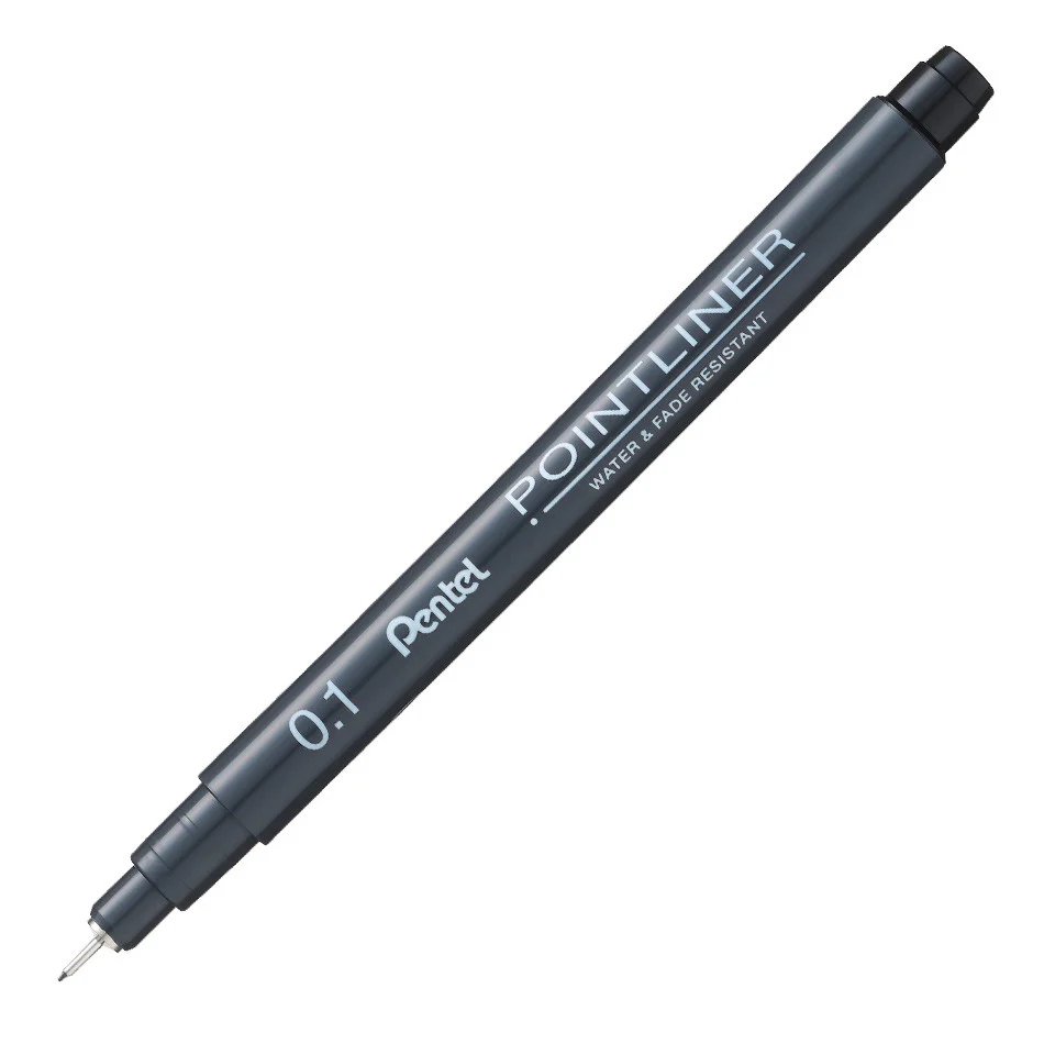 Pentel Pointliner Pen Black Set of 5 Assorted - Image 5