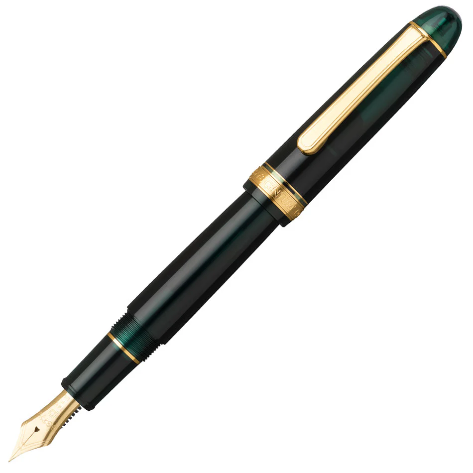 Platinum #3776 Century Fountain Pen Laurel Green with Gold Trim