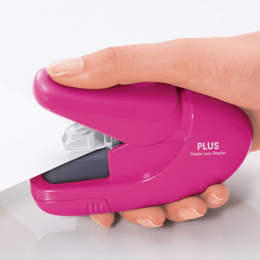 PLUS Staple-Free Hand Stapler Pink - Image 2