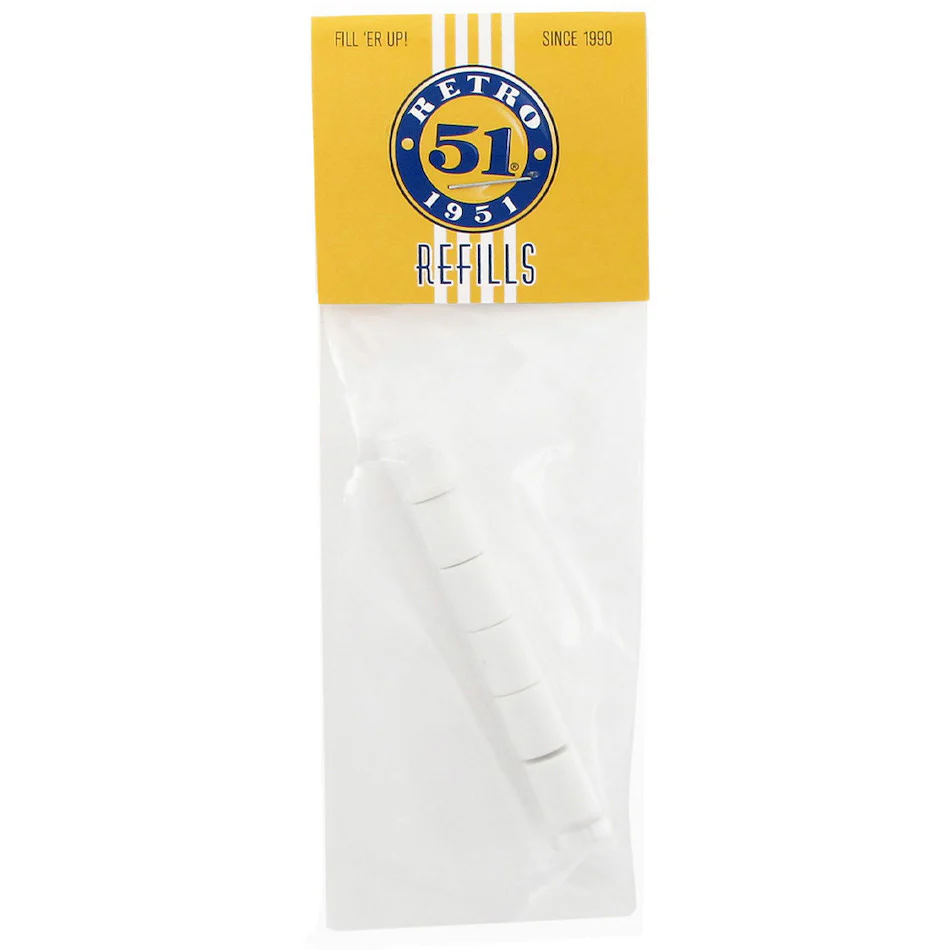 Retro 51 Eraser for Tornado Pencils Set of 6 White