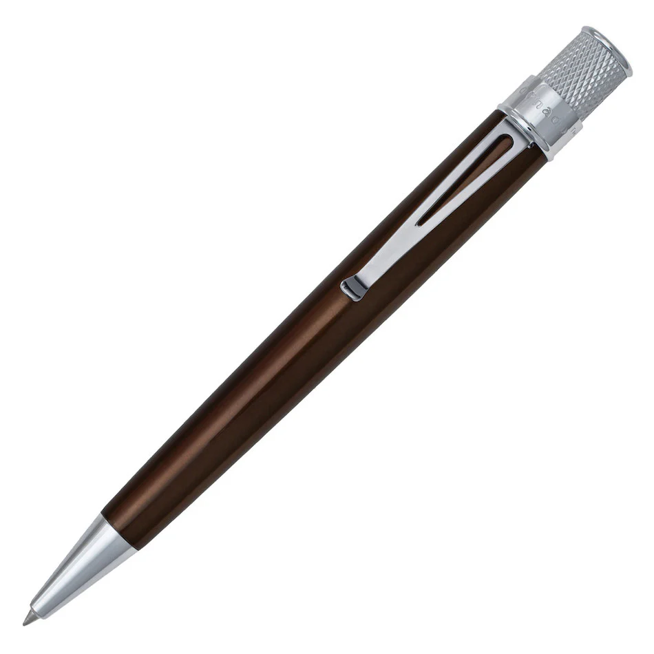 Retro 51 Tornado Classic Rollerball Pen Chrome Trim Brown