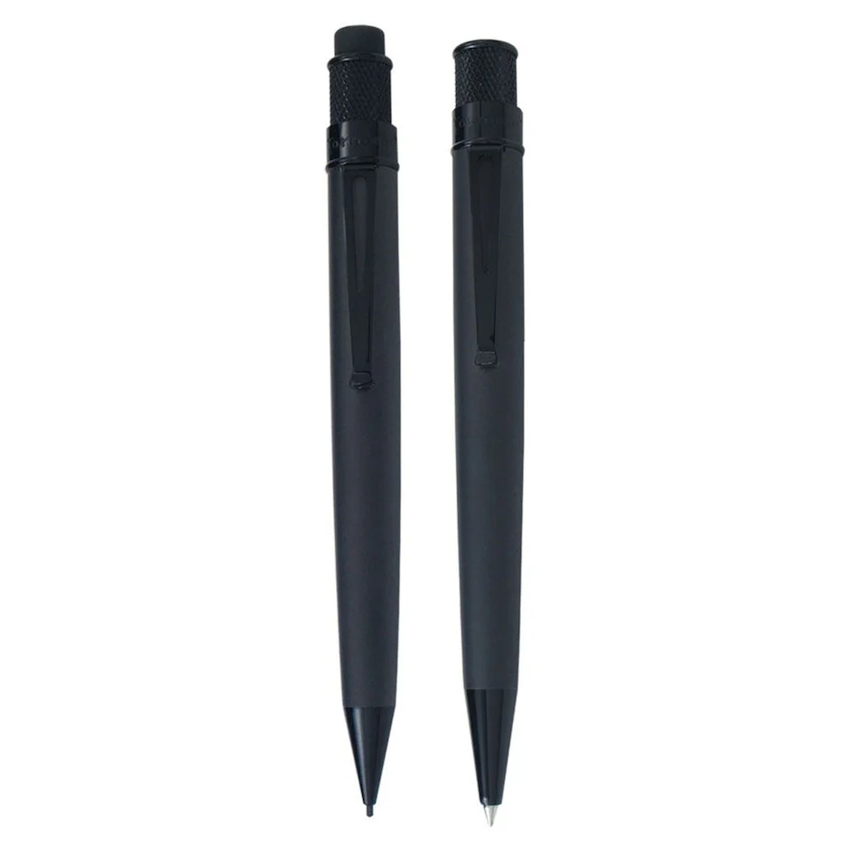 Retro 51 Tornado Rollerball Pen and Mechanical Pencil Set Stealth - Image 2