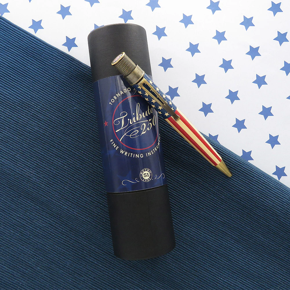 Retro 51 Tornado Vintage Metalsmith Rollerball Pen Tribute 250 Flag - Image 4