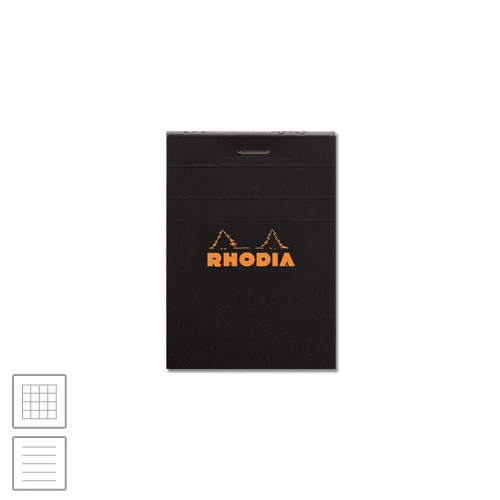 Rhodia Head-Stapled Notepad No.11 74 x 105 Black