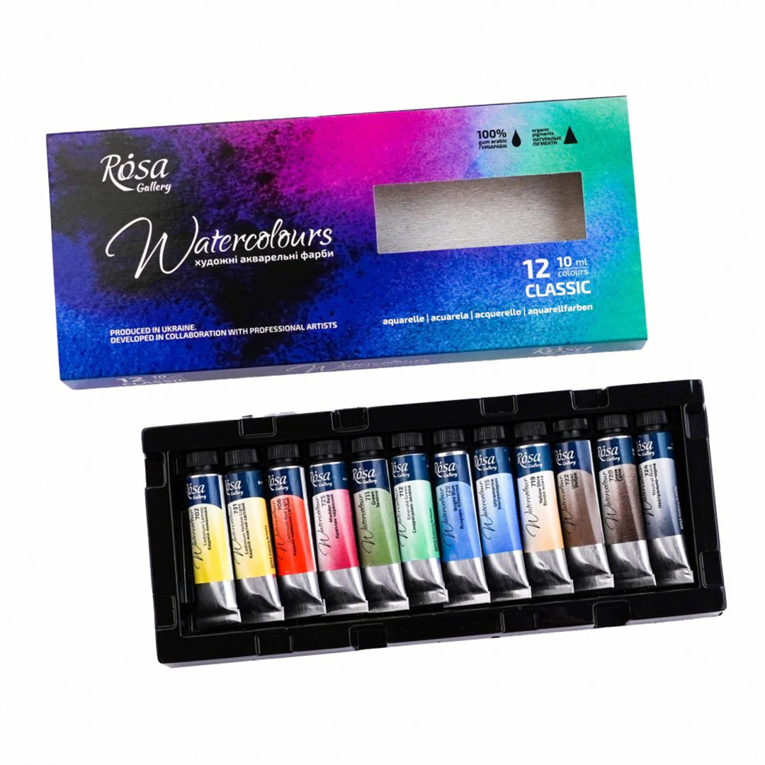 Rosa 10ml Watercolour Tubes Set of 12 Classic Colours - Image 2