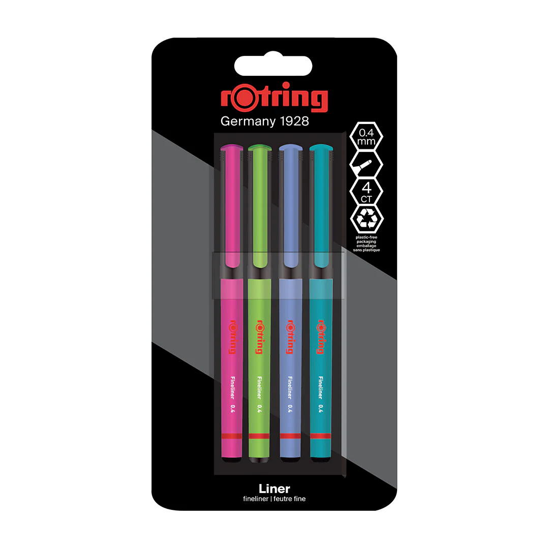 rotring Fineliner 0.4mm Set of 4 Assorted - Image 2