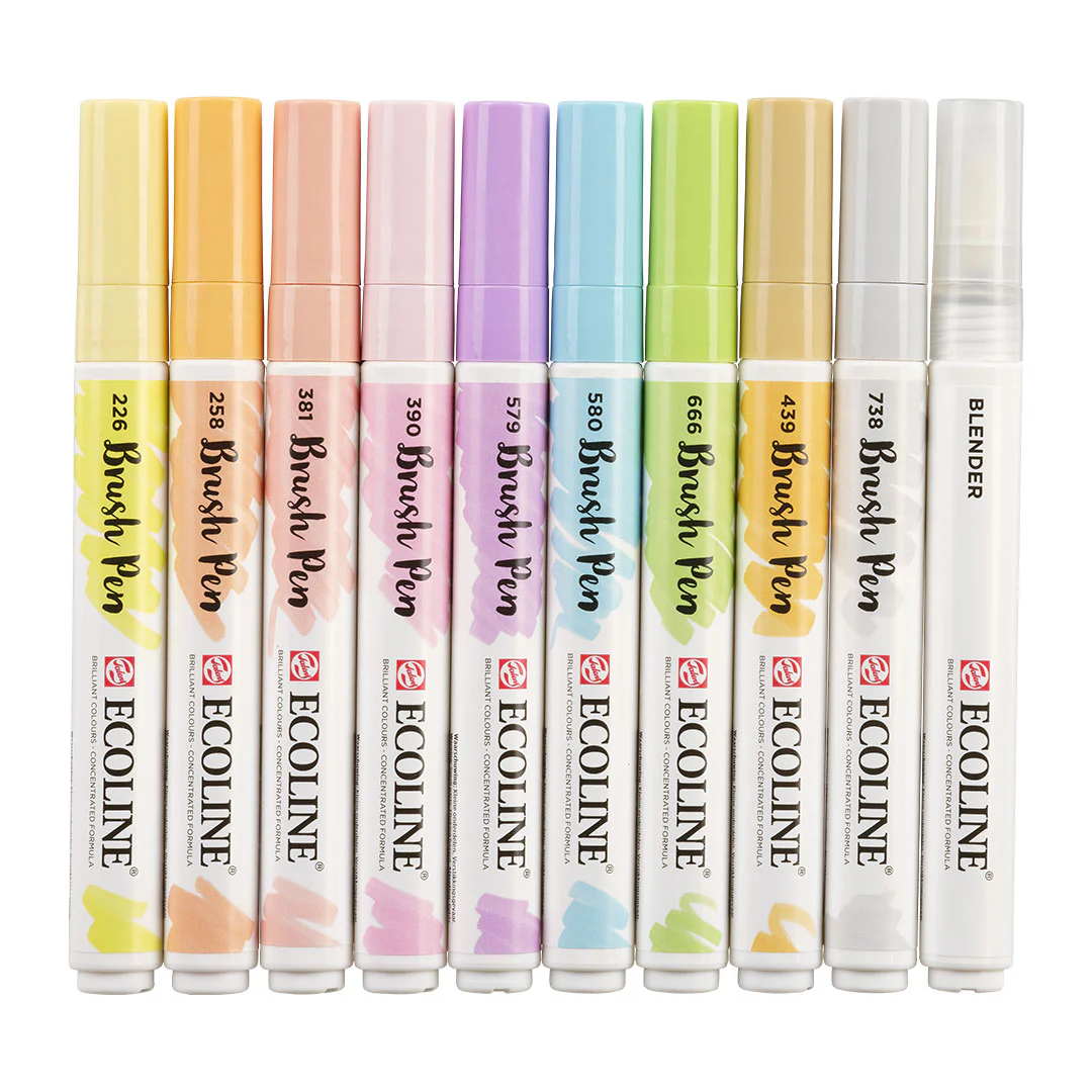 Royal Talens Ecoline Brushpen Set of 10 Pastel - Image 3