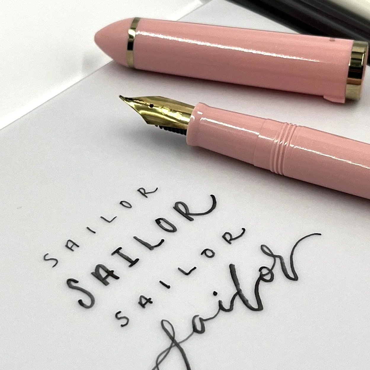 Sailor Fude de Mannen Calligraphy Fountain Pen Pearl Pink - Image 5
