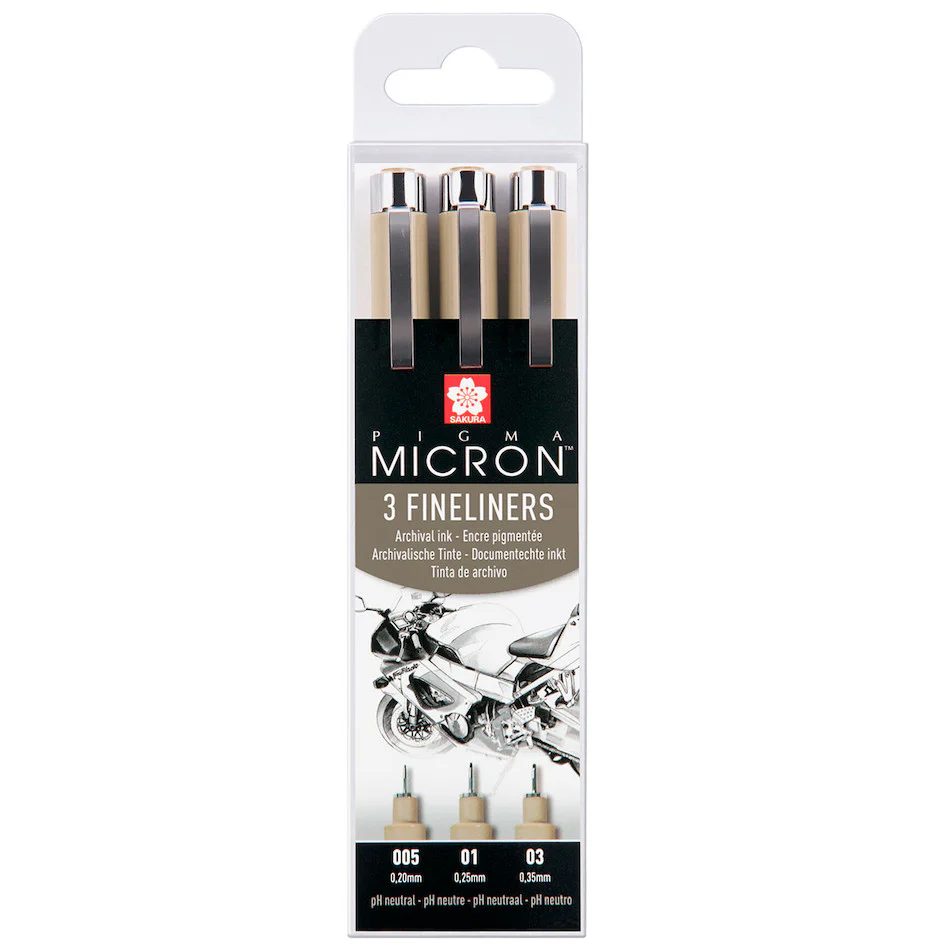 Sakura Pigma Micron Drawing Pens Design Set of 3