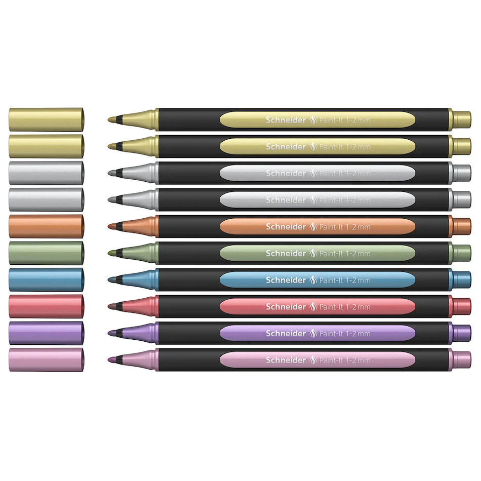 Schneider Paint-It Metallic Marker 020 1-2mm Box of 10 Assorted - Image 2