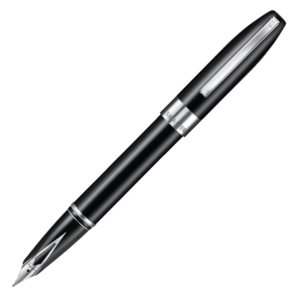 Sheaffer Legacy Fountain Pen Black with Chrome Trim and Leather Case Medium