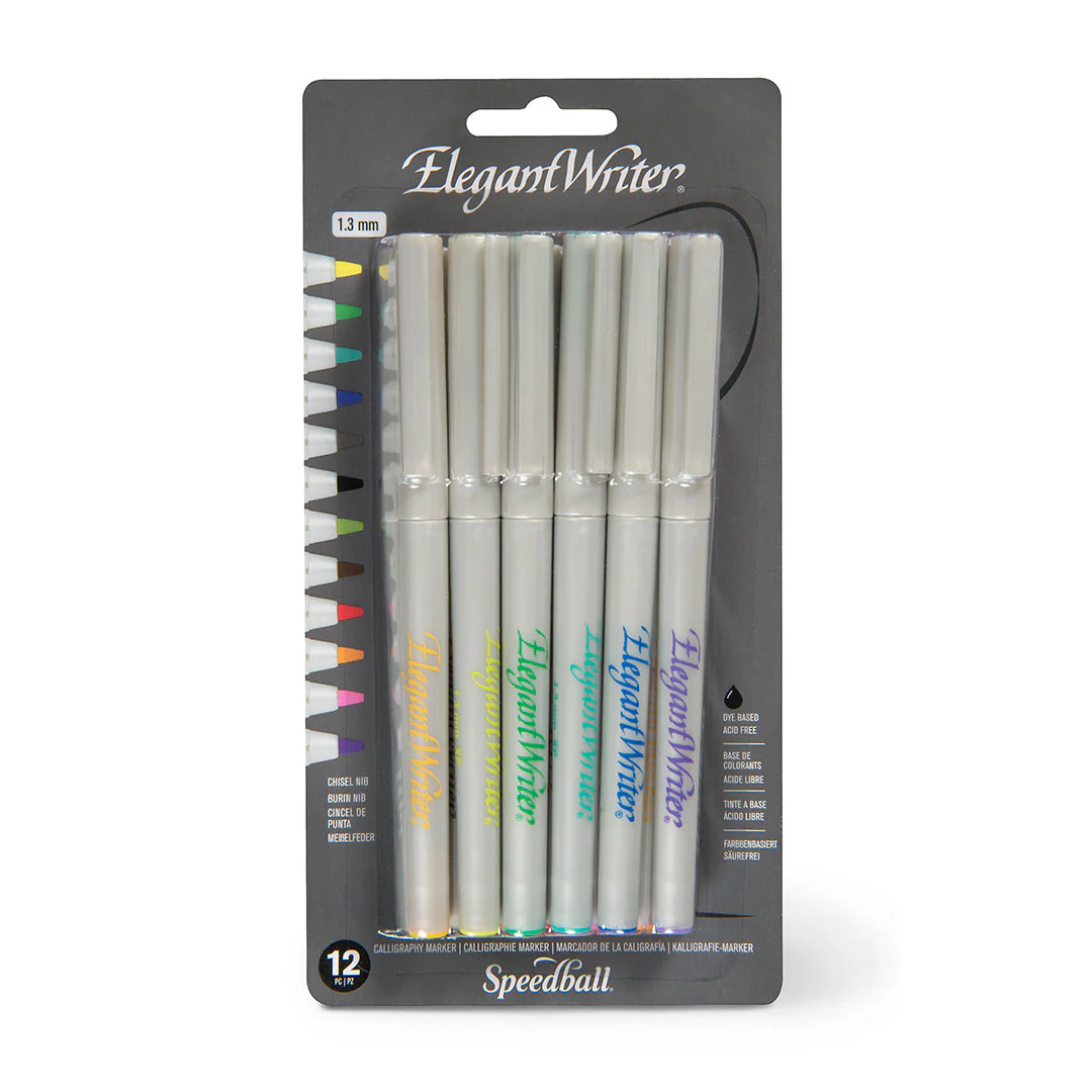 Speedball Elegant Writer Calligraphy Marker Set of 12 Assorted - Image 2