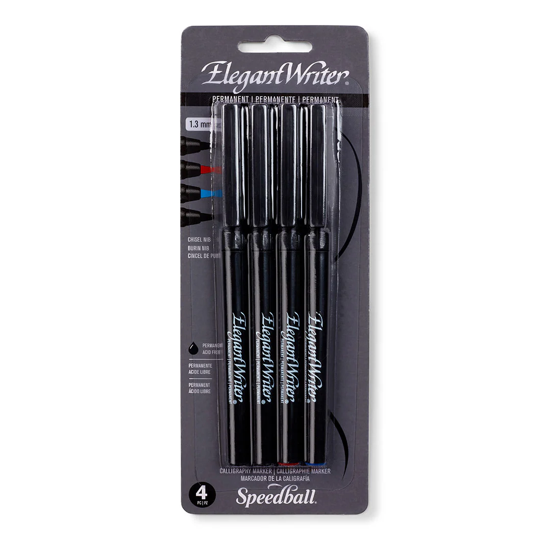 Speedball Elegant Writer Set of 4 Markers Extra Fine