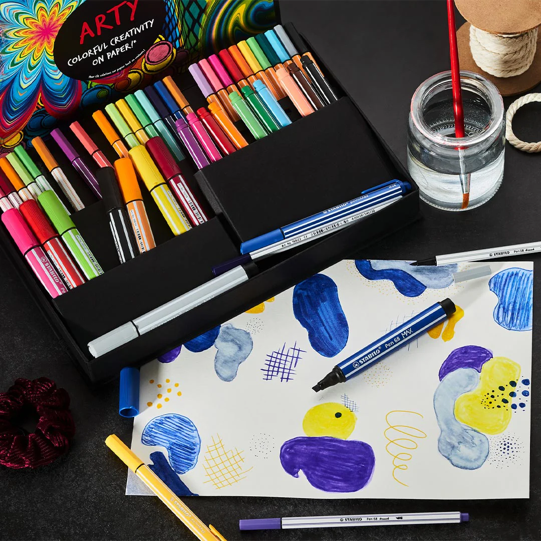 STABILO Arty Fibre-Tip Pen Set Card Wallet Set Of 55 - Image 6