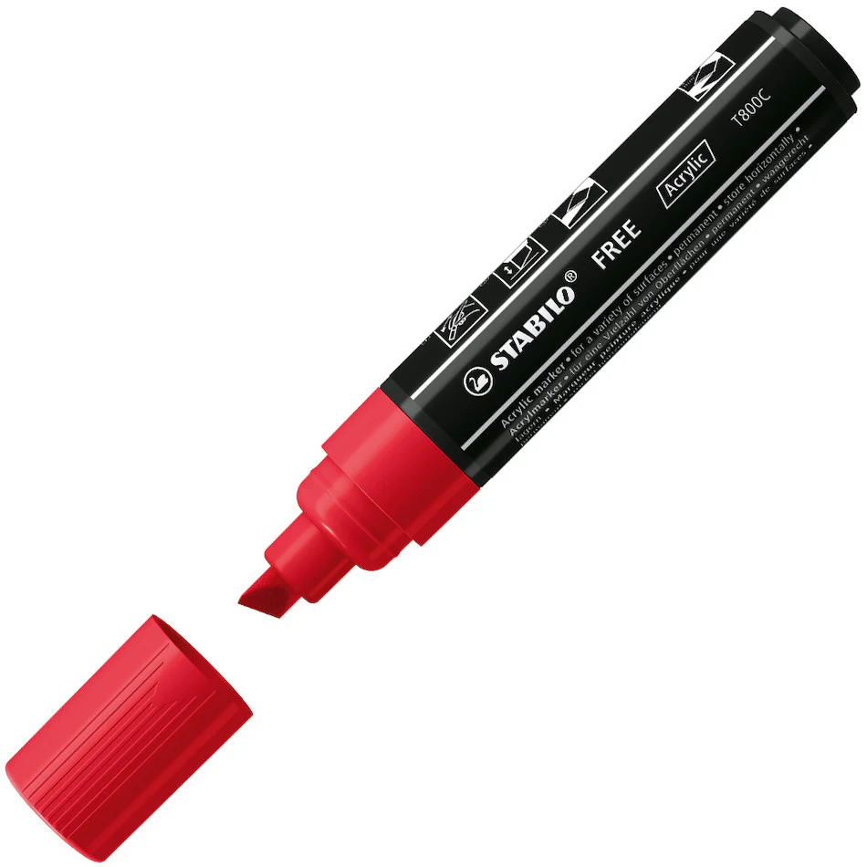 STABILO FREE T800C Acrylic Marker Pen Chisel Tip 4-10mm - Image 5
