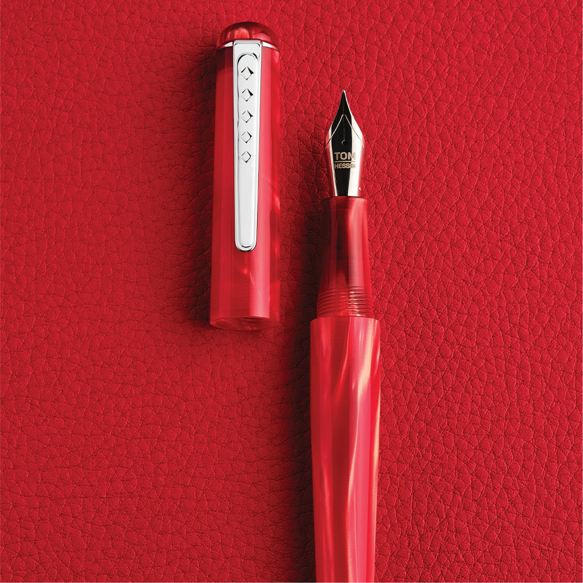 Tom Hessin Charles Collection Fountain Pen Exhibition Red - Image 3
