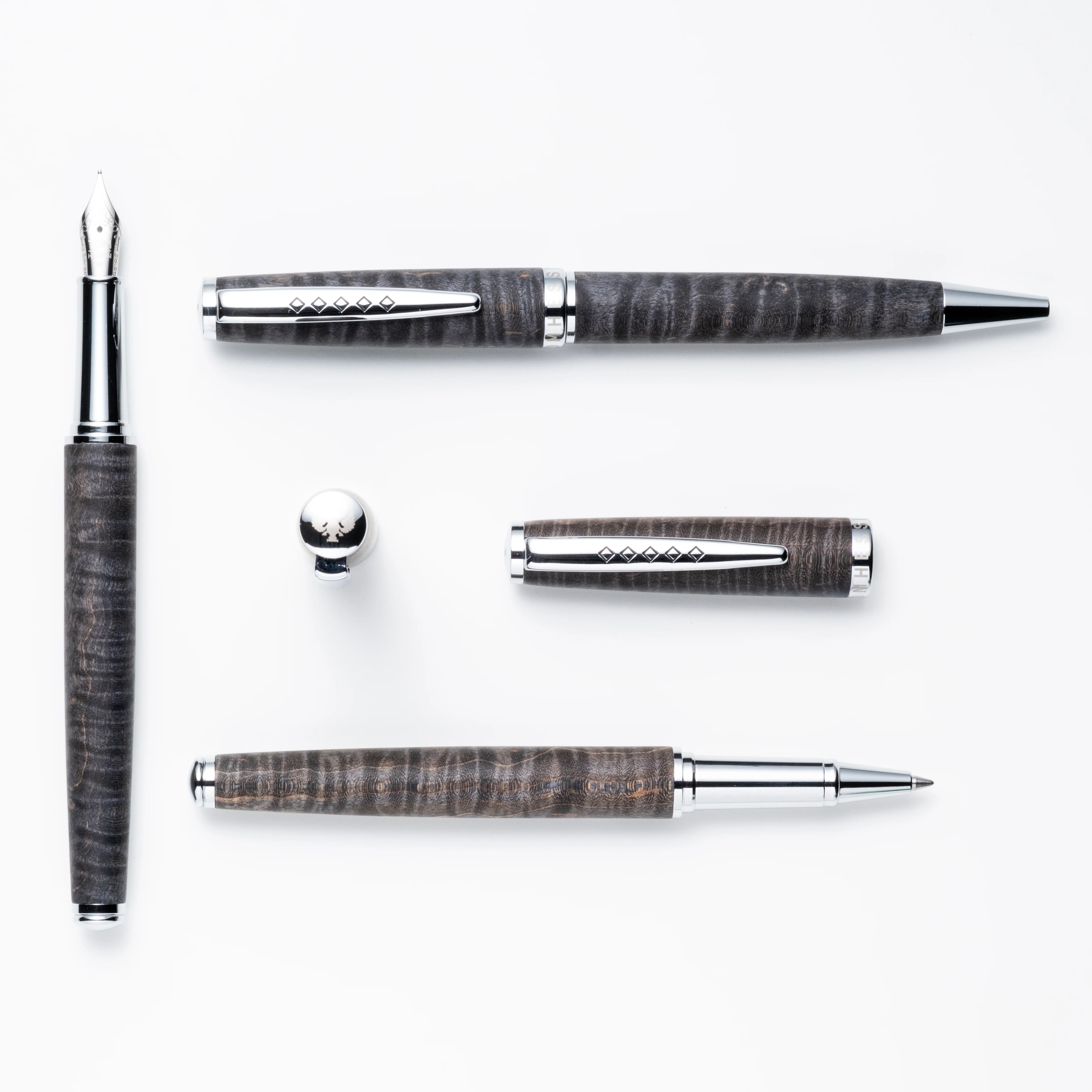 Tom Hessin Edinburgh Wooden Barrel Ballpoint Pen Stockbridge Stone - Image 2